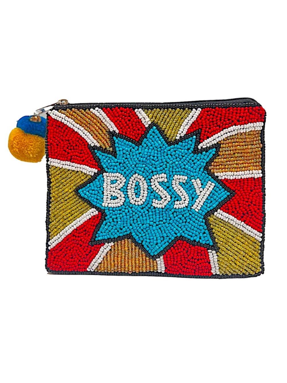 Beaded Bossy Coin Purse, Seed Bead Coin Pouch